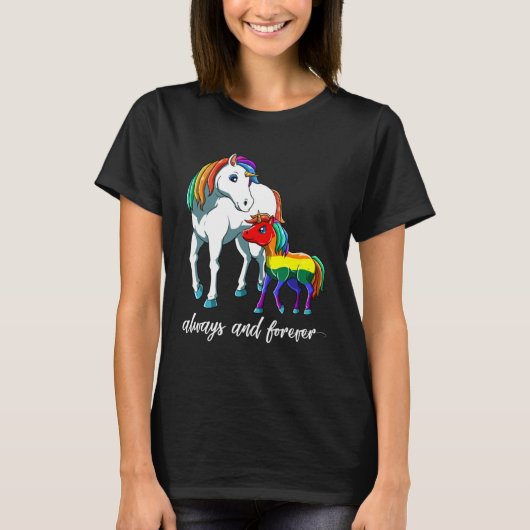 LGBTQ Daughter Son  Unicorn Mama Tシャツ (正面)