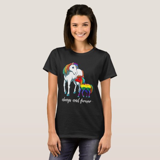 LGBTQ Daughter Son  Unicorn Mama Tシャツ (正面フル)