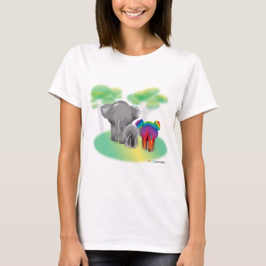 LGBTQ Elephant Family - "Every Familys 得 One" Tシャツ (正面)