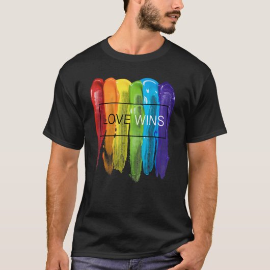 LGBTQ Equality Gay Pride Love Wins Be Yourself Mon Tシャツ (正面)