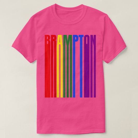 LGBTQ Flag Corols Brampton Canada - Canadian Pride Tシャツ (デザイン正面)