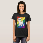 LGBTQ Flag Gay Pride Month Rainbow Poodle Dog LGBT Tシャツ (正面フル)