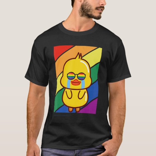 LGBTQ Flag Gay Pride Month Rainbow Sad Duck LGBT G Tシャツ (正面)
