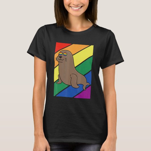 LGBTQ Flag Gay Pride Month Rainbow Sea Lion LGBT G Tシャツ (正面)