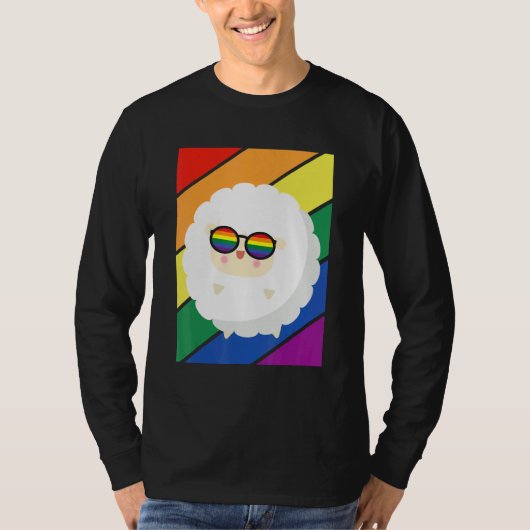 LGBTQ Flag Gay Pride Month Rainbow Sheep With LGBT Tシャツ (正面)