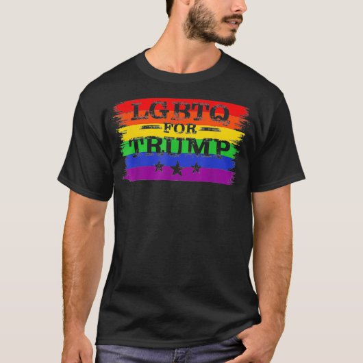 LGBTQ Flag LBGTQ For Trump Election 2020 Funny Gif Tシャツ (正面)