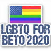 LGBTQ for Beto 2020 シール (正面)