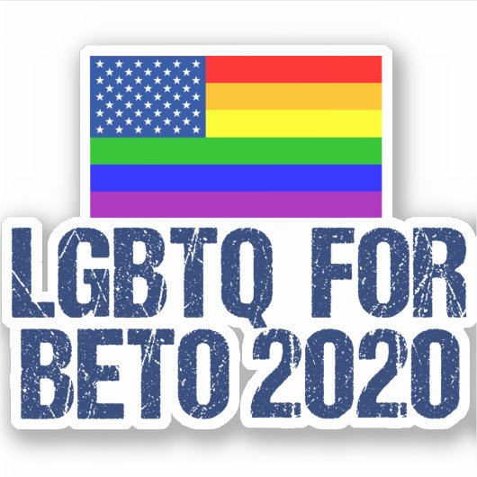 LGBTQ for Beto 2020 シール (正面)