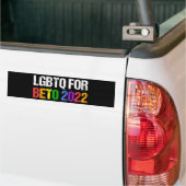 LGBTQ for Beto Governor 2022 Election Rainbow バンパーステッカー (トラック上)