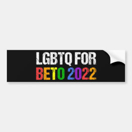 LGBTQ for Beto Governor 2022 Election Rainbow バンパーステッカー
