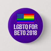 LGBTQ for Beto O'Rourke 缶バッジ (正面)