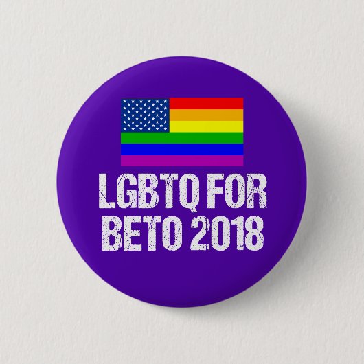 LGBTQ for Beto O'Rourke 缶バッジ (正面)