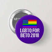 LGBTQ for Beto O'Rourke 缶バッジ (正面&裏面)