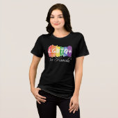 LGBTQ for Kamala Rainbowゲイプライドウィメンズ トライブレンドTシャツ (正面全面)