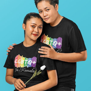 LGBTQ for Kamala Rainbowゲイプライド Tシャツ