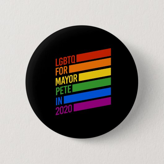 LGBTQ For Mayor Pete 2020 缶バッジ (正面)