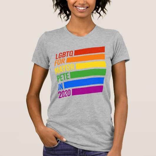 LGBTQ For Mayor Pete 2020 Tシャツ (正面)
