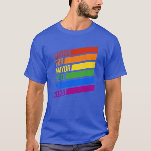 LGBTQ For Mayor Pete 2020 Tシャツ (正面)