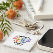 LGBTQ Friendsをサポート – Rainbow Catプライド キーホルダー (正面右)