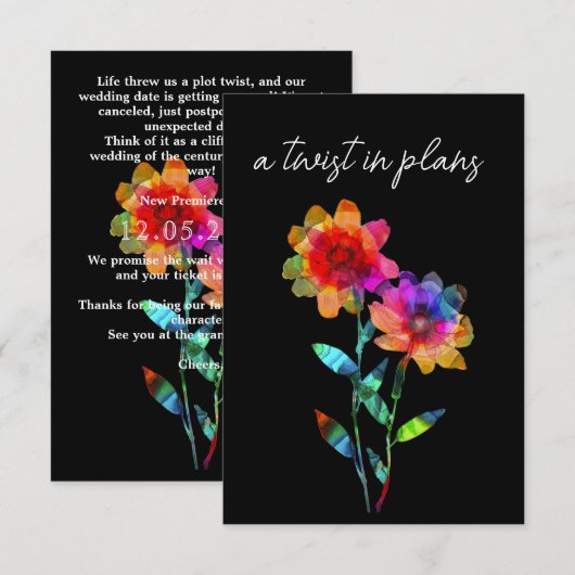 LGBTQ  FUNNY Wedding date CHANGE Petals & Pride  エンクロージャーカード (正面/裏面)