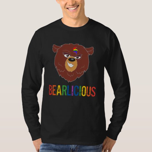 LGBTQ Gay Pride Month Parade Festival Bearlicious  Tシャツ (正面)