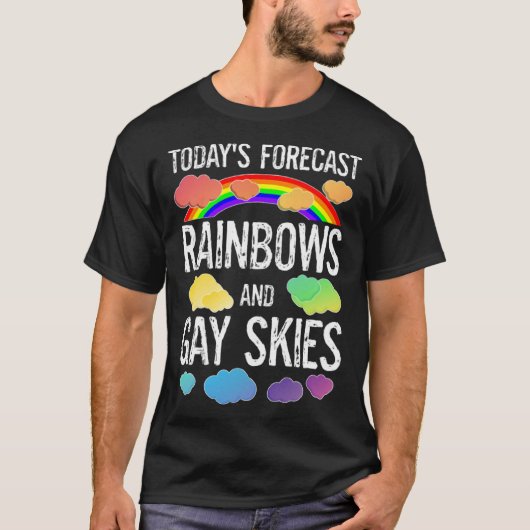 LGBTQ Gay Pride Month Parade Rainbows And Gay Skie Tシャツ (正面)