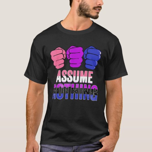 LGBTQ Genderfluid Pride Assume Nothing Gender Flui Tシャツ (正面)