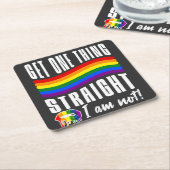 LGBTQ Get One thing Straight紙・コースター スクエアペーパーコースター (アングル)