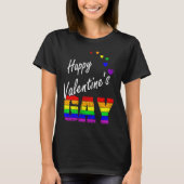 LGBTQ Happy Valentine's Gay Lesbian Pride Equality Tシャツ (正面)