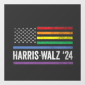 LGBTQ Harris Walzアメリカ国旗の選挙2024 ウィンドウサイン (シート)