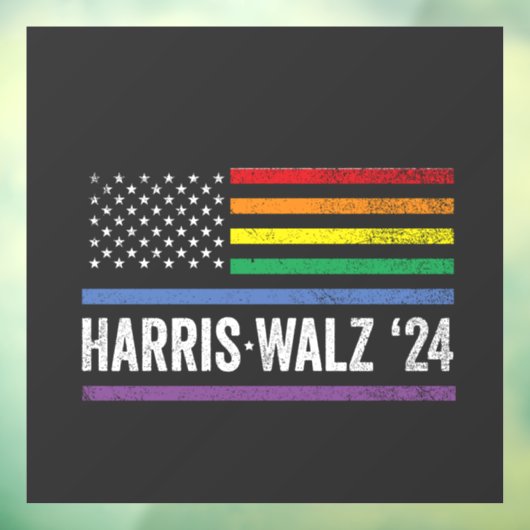 LGBTQ Harris Walzアメリカ国旗の選挙2024 ウィンドウサイン (シート3)