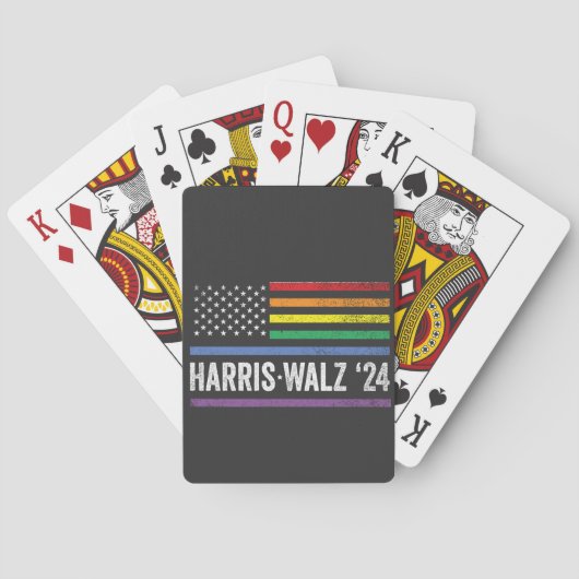 LGBTQ Harris Walzアメリカ国旗の選挙2024 トランプ (裏面)