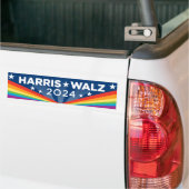 LGBTQ Harris Walz 2024 バンパーステッカー (トラック上)