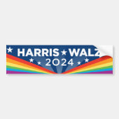 LGBTQ Harris Walz 2024 バンパーステッカー (正面)