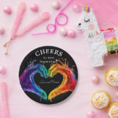 🌈LGBTQ Heart of Pride wedding ペーパープレート (パーティー)