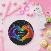 🌈LGBTQ Heart of Pride wedding ペーパープレート (パーティー)