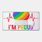 LGBTQ_Iはデジタ誇りを持ったルアート デスクマット (キーボード&マウス)