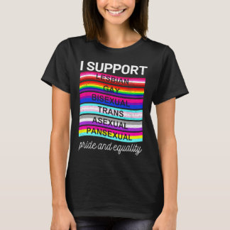 LGBTQ Iはパンセクシャル無性トランスバイセクシャルgをサポート Tシャツ