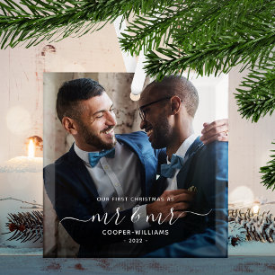 LGBTQ Keepsake氏とLGBTQ Keepsake氏の初めてのクリスマス ガラスオーナメント