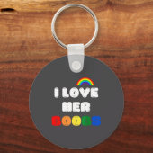 Lgbtq+ Lesbian Matching Couples Compliment I Love  キーホルダー (正面)