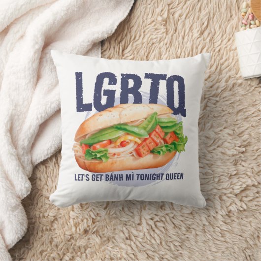 LGBTQ LET'S GET BANH MI TONIGHT QUEEN クッション (ブランケット)