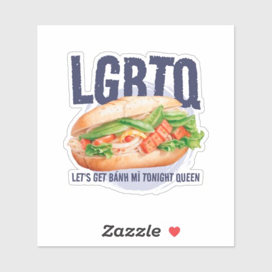 LGBTQ LET'S GET BANH MI TONIGHT QUEEN シール (シート)