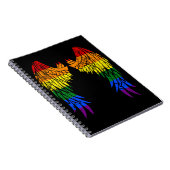 LGBTQ LGBTエンジェルウィングスカラフルレインボーゲイ ノートブック (右側)