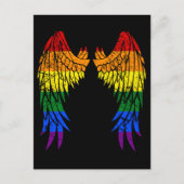 LGBTQ LGBTエンジェルウィングスカラフルレインボーゲイ ポストカード (正面)