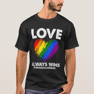 Lgbtq Love彼はいつもLgbt Rainbow We Are All Tシャツ