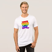 LGBTQ LOVE in Kanji and 中国の Love is Loveプライド トライブレンドＴシャツ (正面全面)