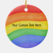 LGBTQ Love is Love カラフル Rainbowカスタム文字 セラミックオーナメント (裏面)