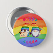LGBTQ Love is Love カラフル Rainbow 缶バッジ (正面&裏面)