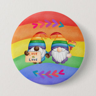 LGBTQ Love is Love カラフル Rainbow 缶バッジ