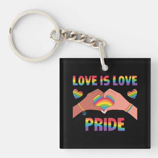 LGBTQ - Love Is Love -プライド キーホルダー (正面)